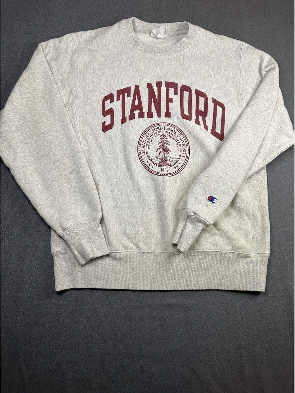 Vintage 90s Stanford University Reverse Weave Crewneck Sweatshirt Sz S Grey